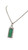 14K White Gold Green Tourmaline & Diamond Pendant 