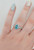 14K White Gold Blue Zircon & Diamond Halo Ring 
