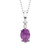 10K White Gold Birthstone Pendant-Amethyst/February