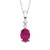 10K White Gold Birthstone Pendant-Rhodolite Garnet/June 