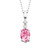 10K White Gold Birthstone Pendant-Pink Sapphire/October 