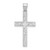 14K White Gold Floral Etched Cross Pendant