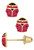 14K Yellow Gold Children's Ladybug Earrings 