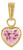 14K Yellow Gold Children's Pink Heart CZ Pendant 
