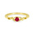 14K Yellow Gold Ruby & Diamond Leaf-Accented Ring 
