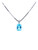 14K White Gold Radiant-Cut Blue Topaz Necklace 