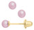 Children's 14K Yellow Gold Pink Pearl Studs