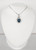 14K White Gold London Blue Topaz and Diamond Floral Pendant
