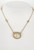 14K Yellow Gold Oval Opal & Diamond Necklace