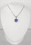14K White Gold Tanzanite & Diamond Halo Necklace