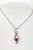 14K White Gold Ruby & Diamond Swirl Necklace