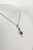 14K White Gold Ruby & Diamond Swirl Necklace
