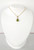 14K Yellow Gold Cushion Peridot & Diamond Necklace