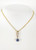 14K Yellow Gold Ceylon Sapphire Necklace w/ Diamond Accent 