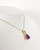 10K Yellow Gold Trillion Cut Amethyst & Diamond Necklace