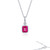 Sterling Silver Birthstone Necklace-Ruby/July