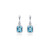 Sterling Silver Birthstone Earrings-Aquamarine/March 
