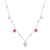 Sterling Silver Necklace with Red & White CZ Charms