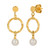 Gold-Plated Pearl Circle Dangles