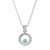 Sterling Silver Blue Topaz Circle Necklace