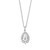 Sterling Silver Pear-Shape CZ Halo Necklace