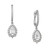 Sterling Silver Pear-Shape CZ Halo Dangles