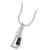 Sterling Silver Triangle Necklace with Purple & White CZs