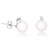 14K White Gold 8mm Pearl Studs w/ Diamond Accent