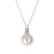 14K White Gold 6mm Pearl Pendant w/ Diamond Accent