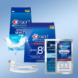 Crest 3D Whitestrips Glamorous White & Vivid White + LED Bundle (Not In The Sealed Box)