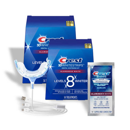 [TWIN] Crest 3D Whitestrips Glamorous White + LED Bundle (Not In Sealed Box)
