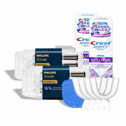 Philips Zoom Nite White 16% Mouthguard Set & Brilliance Toothpaste Bundle