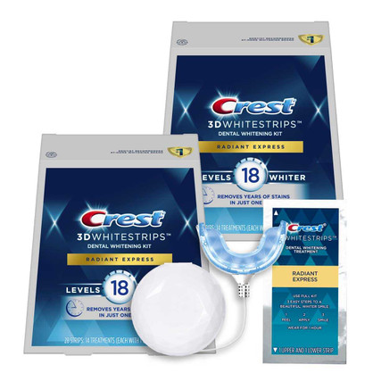 [TWIN] Crest 3D Whitestrips Radiant Express + LED Bundle (Not In Sealed Box)