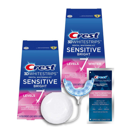 [TWIN] Crest 3D Whitestrips Sensitive Bright + LED Bundle (Not In Sealed Box)