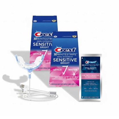 [TWIN] Crest 3D Whitestrips Sensitive Bright + LED Bundle (Not In Sealed Box)