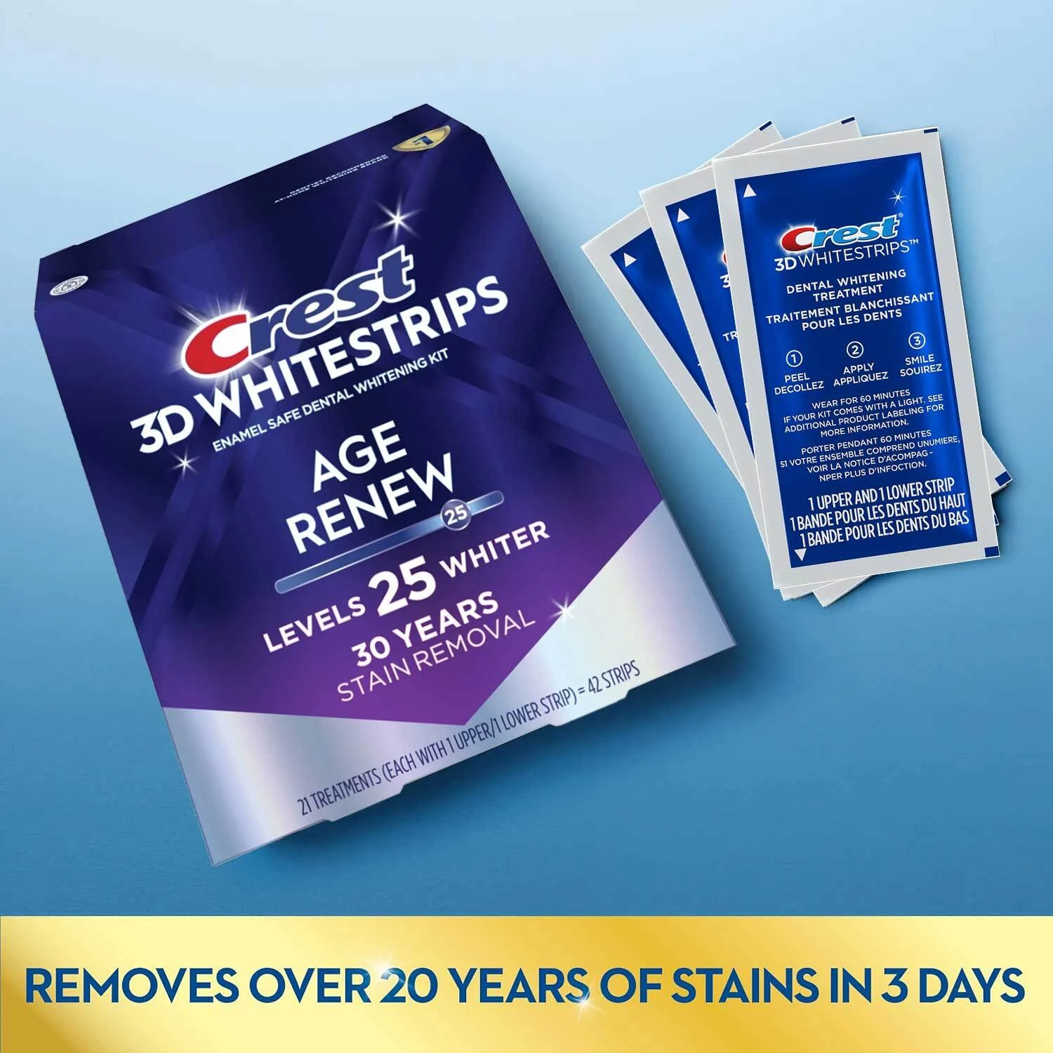 Crest Whitestrips Age Renew strip