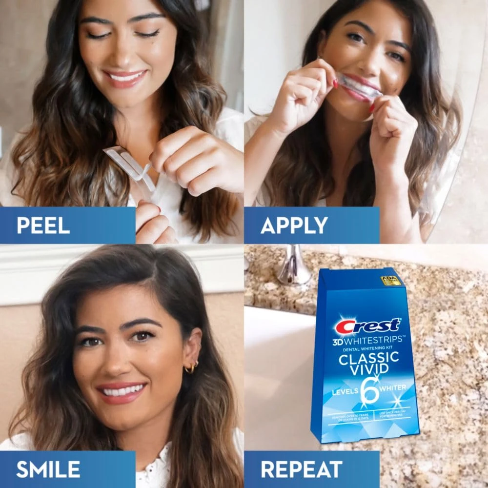 Crest Whitestrips application steps