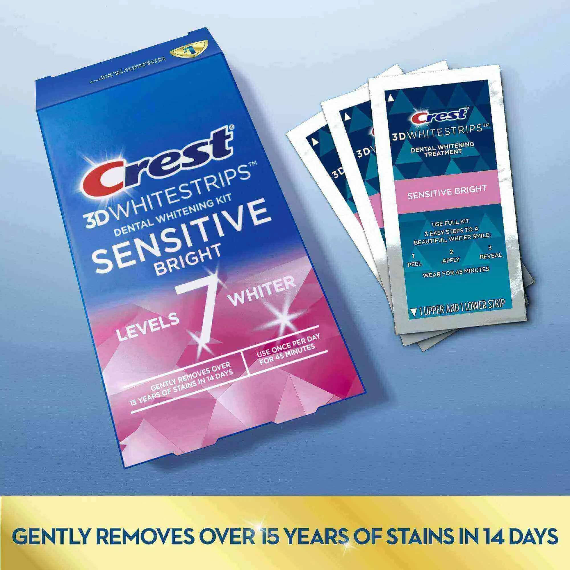 Crest 3D Whitestrips Sensitive Bright strip