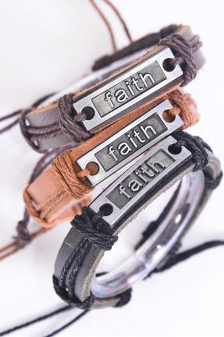 Faith unisex Leather Bracelet Mark