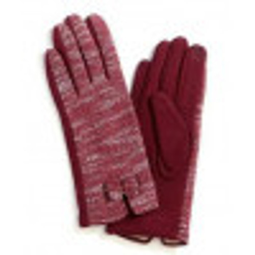 Burgundy Gloves White Specks