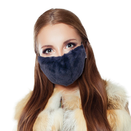 Navy Fur Mask