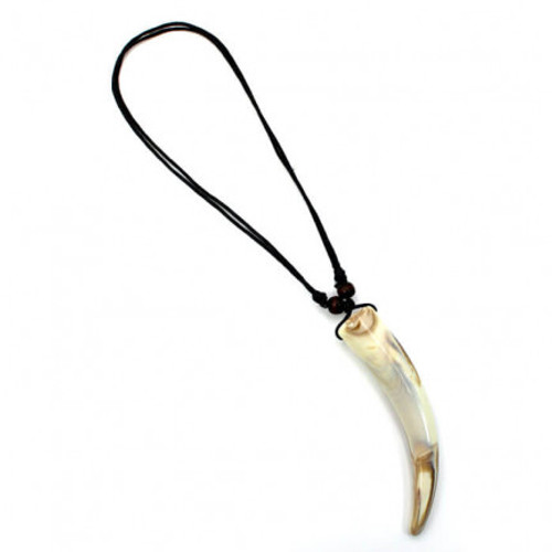 Black/Brown Cord String Horn Pendat