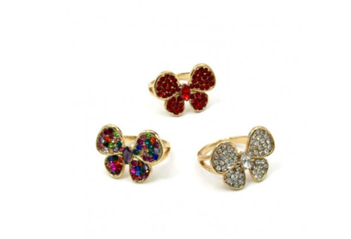 Butterfly gold assorted color rings