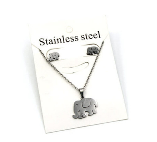 Stainless steel Elephant necklace set