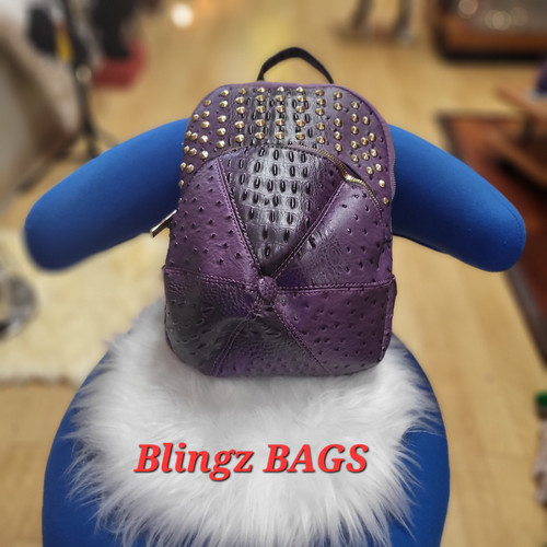 Dark Purple cap backpack Handbag