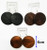 Round Wood Earrings   Dark Brown/Black/Brown
