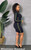 Black sweater Dress with Red & Green stripes