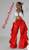 Red Ruffle Bell Bottom pants