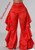 Red Ruffle Bell Bottom pants