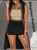 3pc Black/tan short set